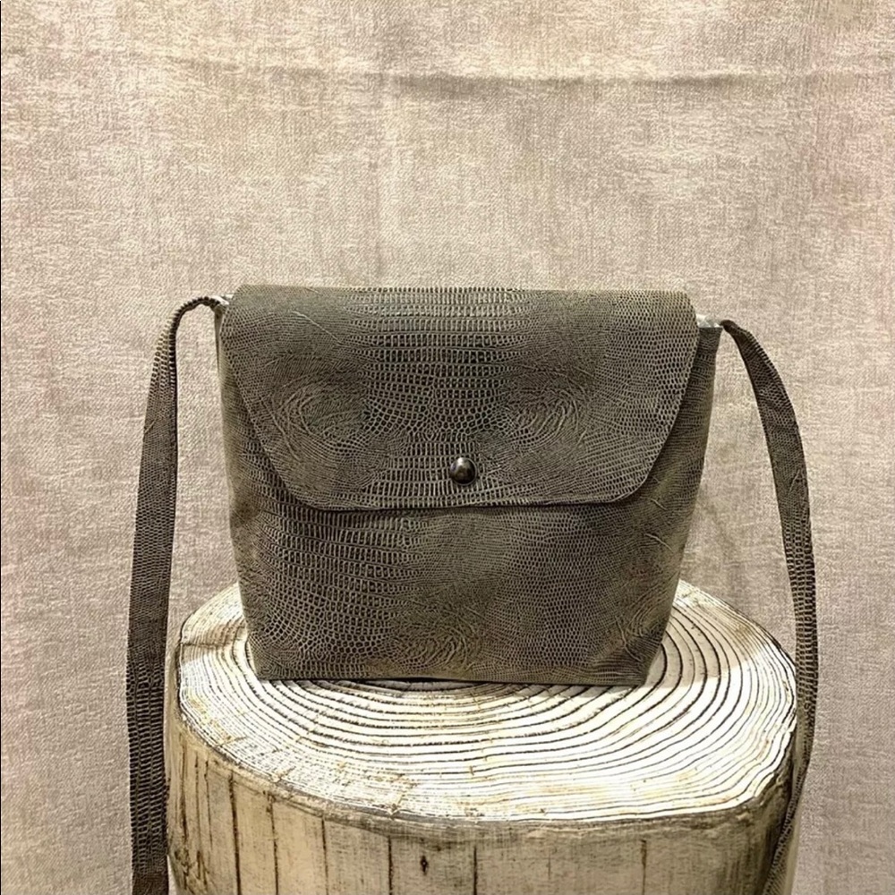 Brown/Gray Snake Skin Shoulder Bag Small